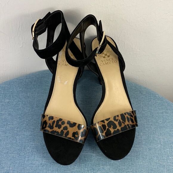 Vince Camuto Cheetah Print High Heel Sandals Size 6.5 - Picture 1 of 9